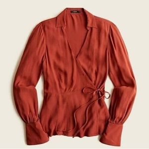 J Crew Drapey Crepe Wrap Top Size 24
